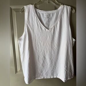 Elegant White V-Neck Tank Top Pure J Jill size XL